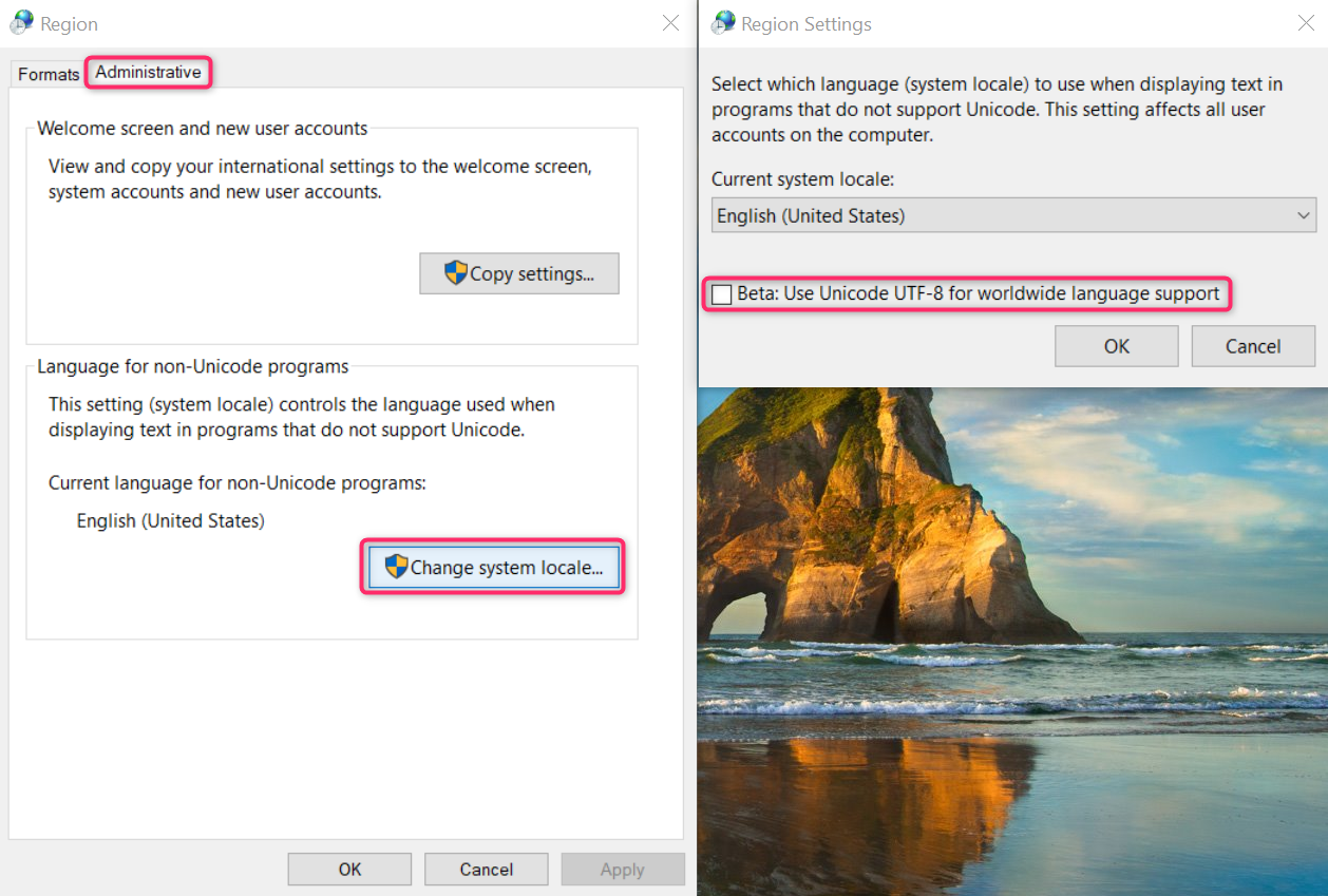 How to solve error message "1 is not a supported code page" – Onebeat